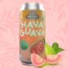 Photo of Montclair Brewery's Hava Guava against a pink leaf background
