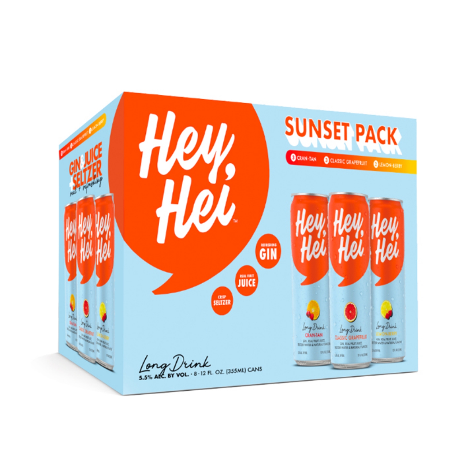 Picture of Hey, Hei Seltzer Sunset Variety 8 Pack